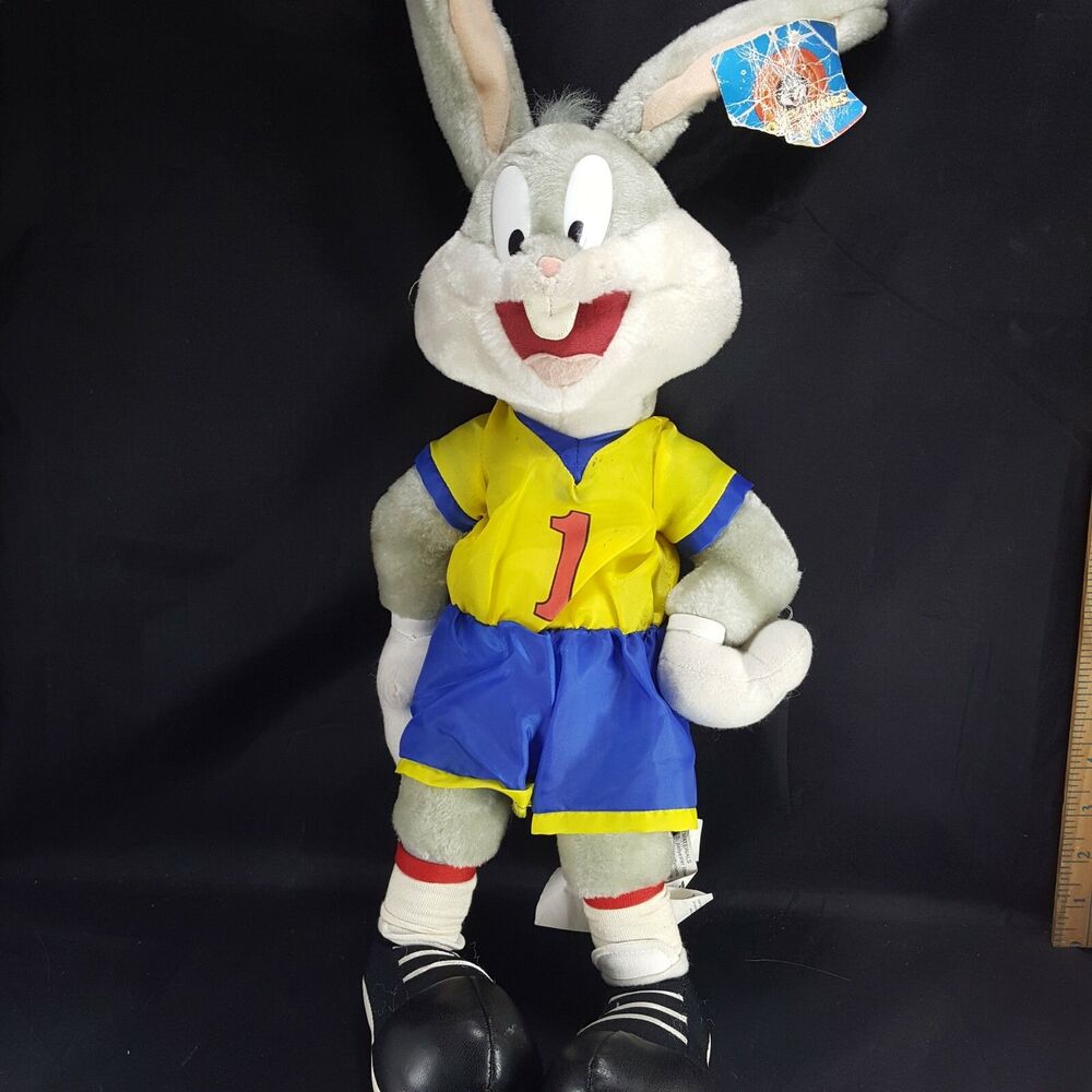 Warner Bros. Looney Tunes Bugs Bunny Soccer Player Football Plush 21" #1 Blue